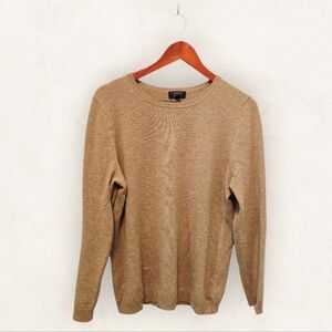 Charter Club Luxury 100% Cashmere Crewneck Sweater Tan Women's XL EUC